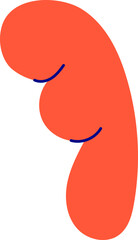 Hand drawn funky organic shape element vector