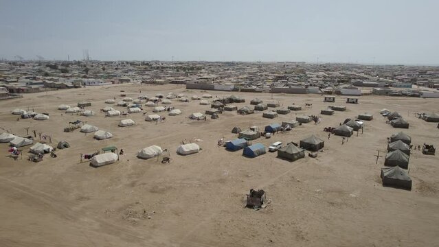 African Refugee Slums aerial view