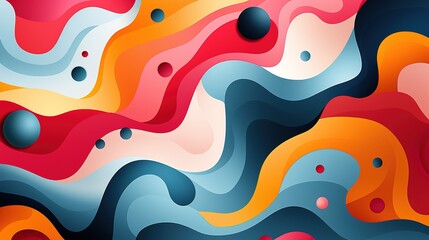 Obraz premium Abstract background with colorful dots. Abstract painting With waves and dots. Wavy background.