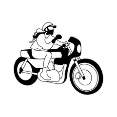 Caferacer Motorcycle line art