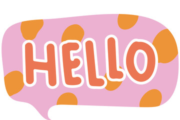 Cute Hello! Text  speech bubble element vector