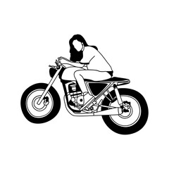 Fototapeta na wymiar Caferacer Motorcycle line art