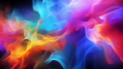 Neon splendour art, dynamic interplay of vibrant colours and abstract blurred painting backgrounds, banner