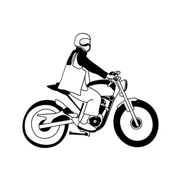 recommend clip art: Caferacer Motorcycle line art