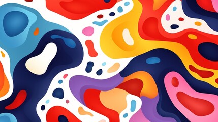 Naklejka premium Colorful shapes pattern with dots on a white background. Abstract wallpaper design.