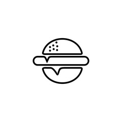 Outline burger restaurant logo design