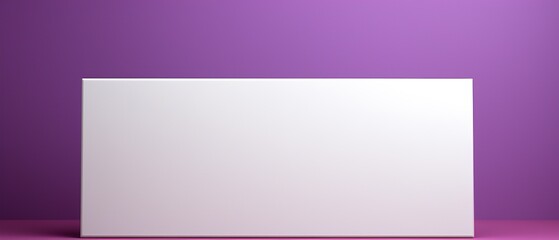 Obraz premium Empty white frame with copy space for text on isolated purple background. Blank mockup frame.