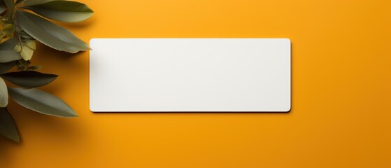 Blank white frame mockup on isolated yellow background. Blank white frame with copy space for text.