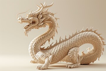 Fototapeta premium Traditional 3d chinese dragon illustration. 3d character dragon bright colors Banner chinese dragon 2024. New Year of the Dragon 2024