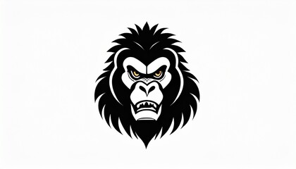 angry gorilla face icon logo vector illustration