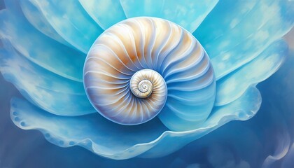 nautilus blue background