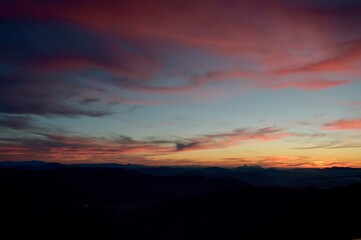 Twilight Hues over Mountains