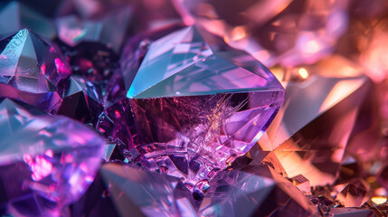 An intricate macro view of an alexandrite gemstone, showcasing its unique color-changing properties