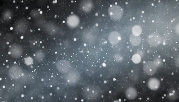 bokeh effect of snowfall and lights abstract blurred background with snowflake in the night sky white spots and dots in the dark snowy stormy weather falling snow