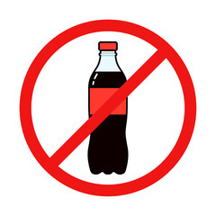 No Soda Drinks Sign on White Background