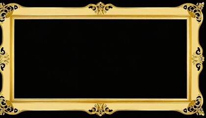 png golden picture frame baroque style background
