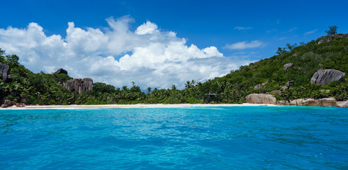 Fototapeta na wymiar Seychelles. Beach in Felicite Island