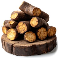 Delicious Fried Cassava Root On Dark