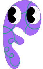 Cute organic shape character illustration vector