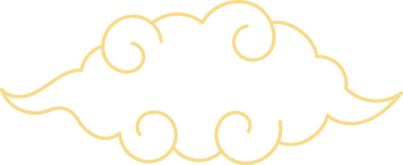 Golden chinese cloud element vector