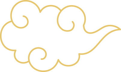 Golden chinese cloud element vector