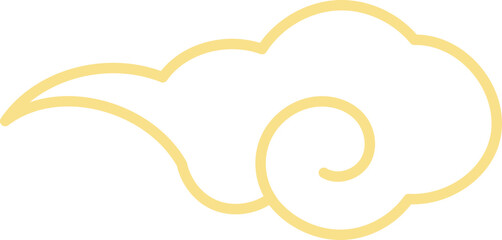 Golden chinese cloud element vector