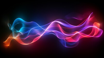 lively and dynamic neon-coloured abstract blurred background with vibrant lighting effects, banner