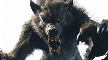 Immerse yourself in the mesmerizing world of 3D art with this stunning rendering of a formidable wild werewolf. With impeccable attention to detail, this isolated masterpiece in super render