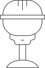 Microphone on Stand Thin Line Icon
