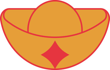 Chinese ingots gold element vector