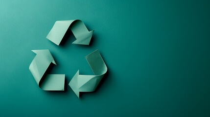 Cardboard recycling  paper symbol on green background