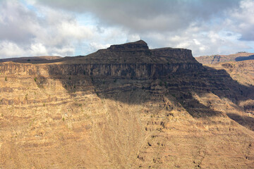Mountains and blue sky with clouds