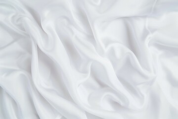 Closeup of rippled white silk fabric
