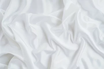Fotobehang Closeup of rippled white silk fabric  © Werckmeister