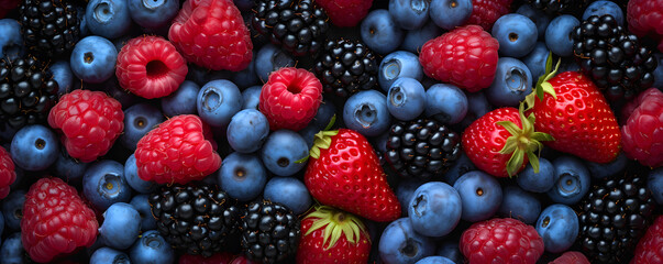 Food texture - strawberries, blueberries, blackberries and raspberries