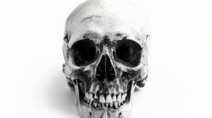 Black and White Human skull