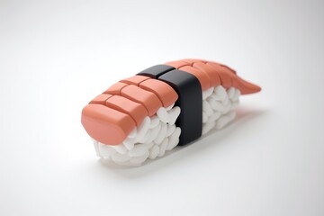 miniature sushi model 3D on white background