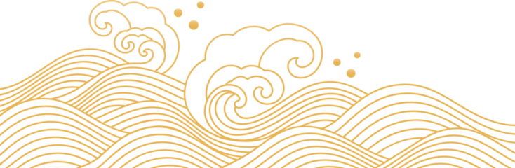 Poster Golden sea wave element vector © TWINS DESIGN STUDIO