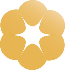 Golden cherry blossom flower element vector