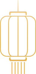 Golden chinese lantern element vector