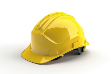 Fototapeta premium Yellow helmet isolated on white background
