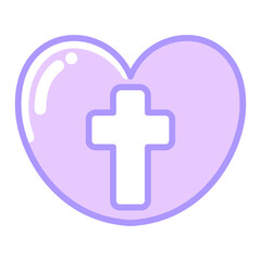 Fototapeta premium ハート十字架なアイコン⭐︎PNG
