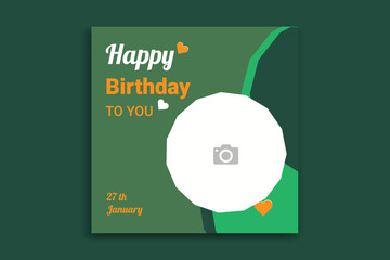 birthday banner design, birthday social media post