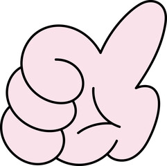 Cute good job hand gesture element vector