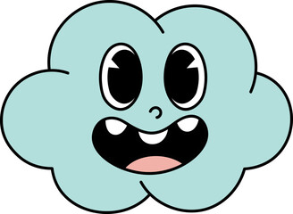 Cute cloud character illustration vecter