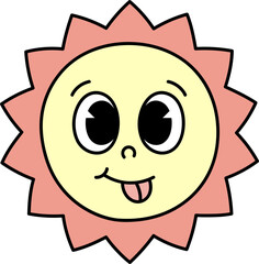 Cute sun character illustration vector