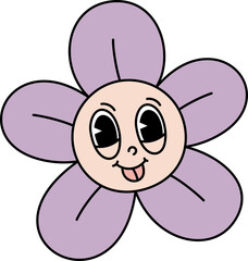 Cute flower character illustration vector