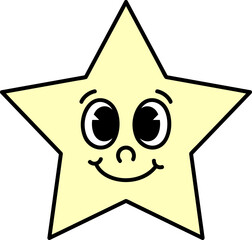 Cute star character illustration vector