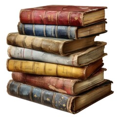 Books On Table Library On White Background, Illustrations Images