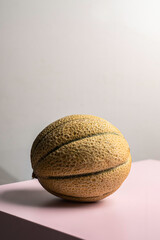 Cantaloupe on a colored background